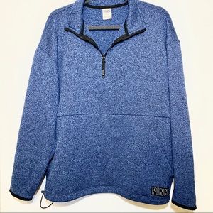 PINK Sweater Knit Quarter-Zip Tunic Top